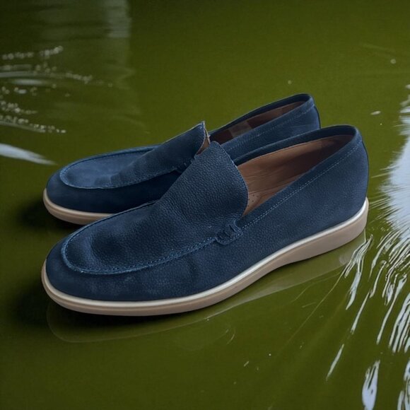 JOHN LONDON Blue Suede Leather Loafers Flats Size US 11 - Picture 1 of 8